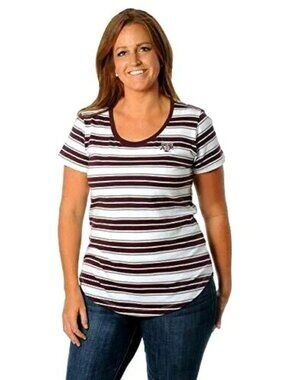 Texas A & M Aggies Womens Top Size Small Tailgate T Shirt Tailored Fit Stripes